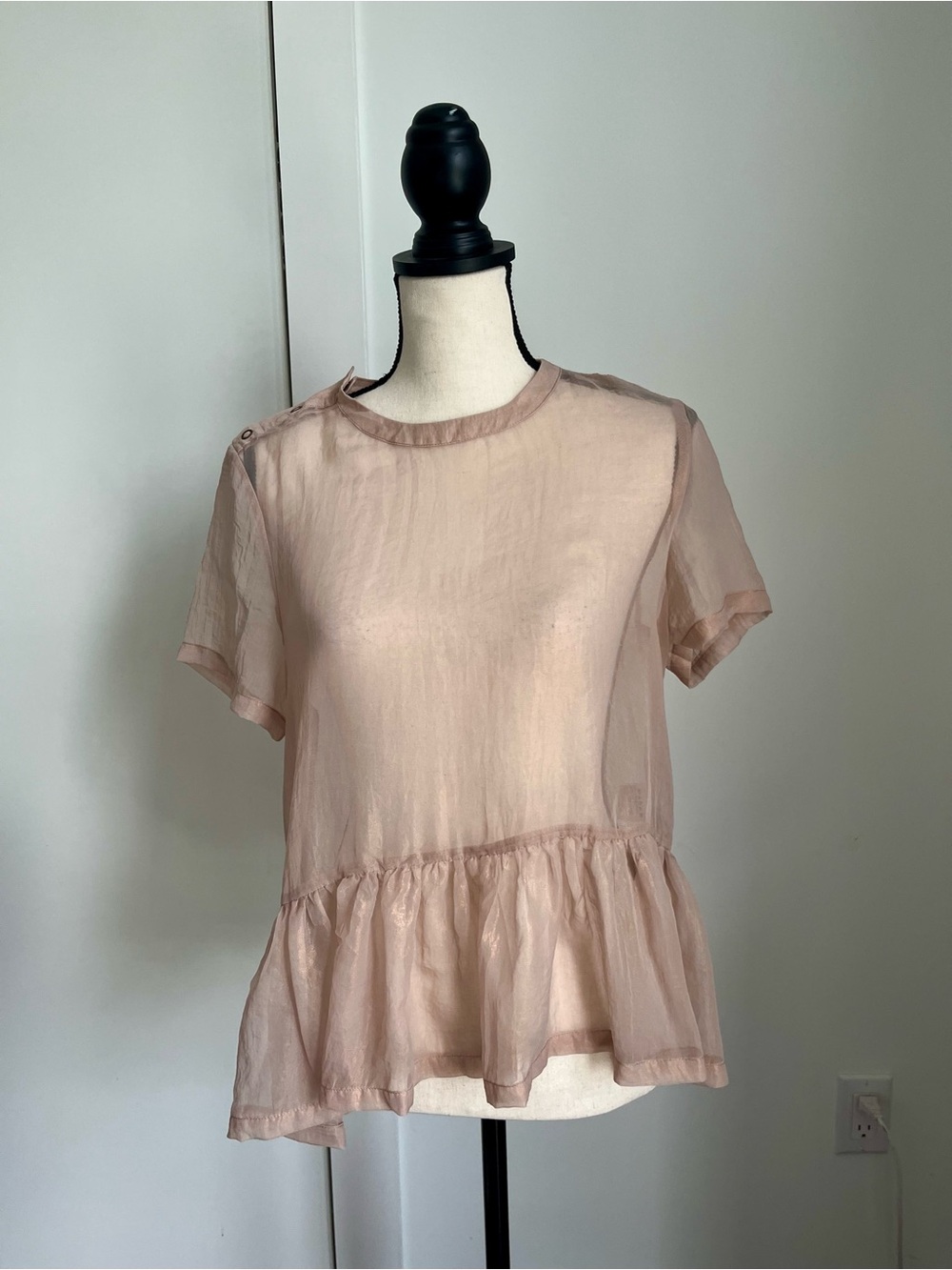 UO Kimchi Blue Sheer Peplum Top